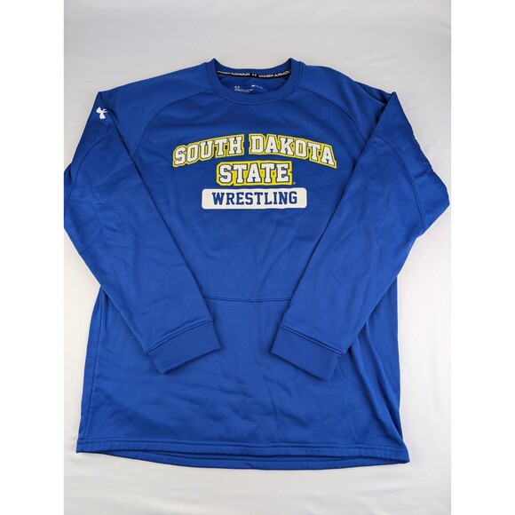 Men's M UA South Dakota State Jackrabbits Blue SDSU Crewneck Sweatshirt Wrestle - Picture 1 of 8
